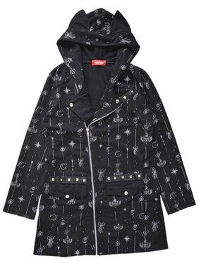 NEW ACDC RAG Dark Goth Punk Chandelier Long Zip Jacket